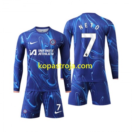 Billiga Fotbollströjor Chelsea Neto 7 Barn Hemma tröja 2024/25 Långärmad